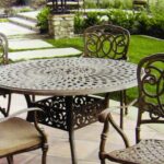 Darlee Florence Patio Furniture Dining Set with Round Table - Seats 4
