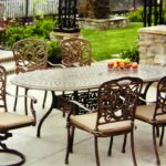 Darlee Florence Patio Furniture Dining Set with Oval Table - Seats 6