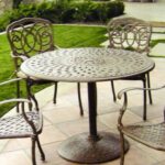 Darlee Florence Patio Furniture Dining Set with Pedestal - Seats 4