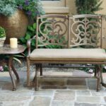 Darlee Santa Barbara Patio Bench Glider Conversation Set -Antique Bronze -Seats 2
