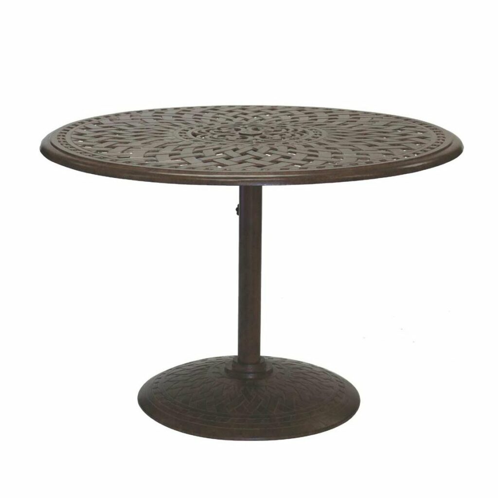 Darlee Series 60 Pedestal Patio Dining Table 42" Antique Bronze Darlee® The Spa & Patio Store