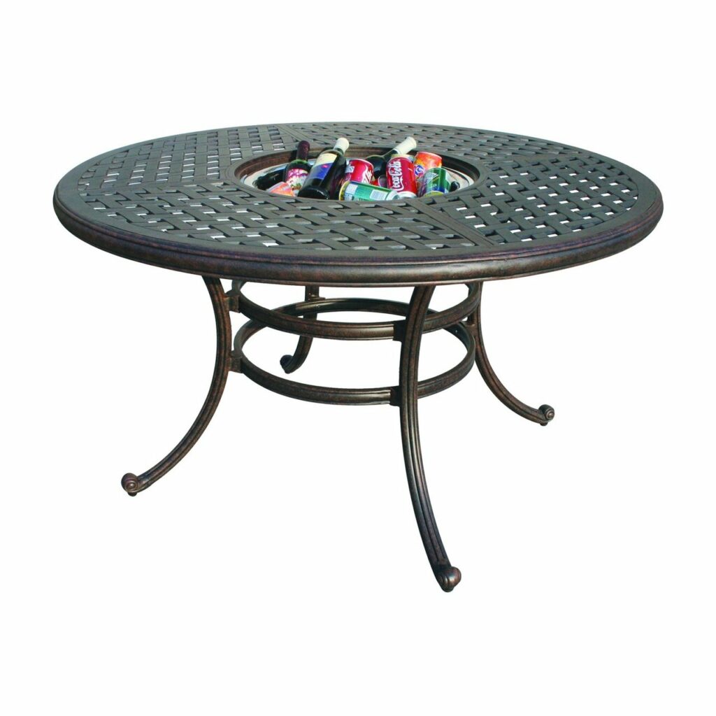 Darlee Series 30 Patio Dining Table With Ice Bucket Insert Antique