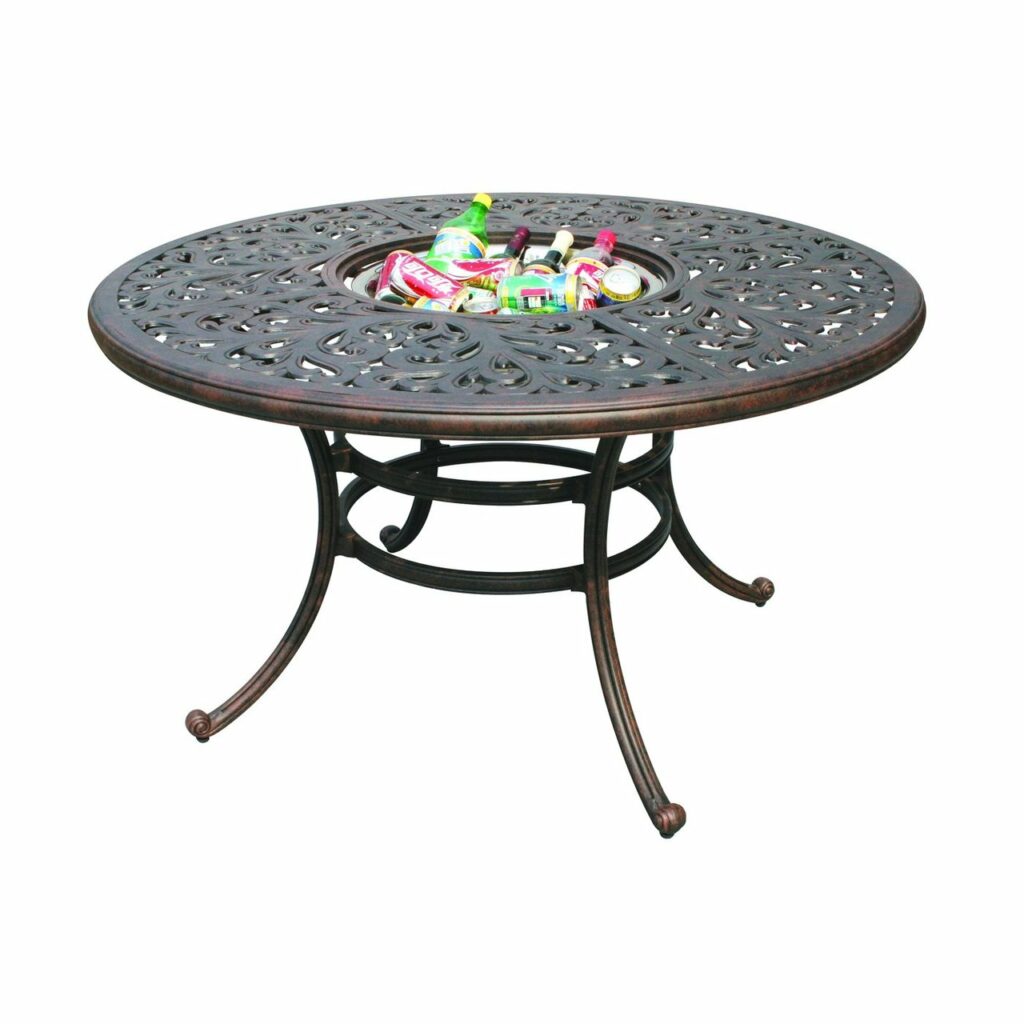 Darlee Series 80 Patio Dining Table With Ice Bucket Insert Antique